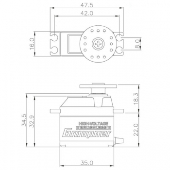 GRAUPNER HBM 660 BB MG DIGI HV BRUSHLESS TORQUE MIT 16MM BREITE