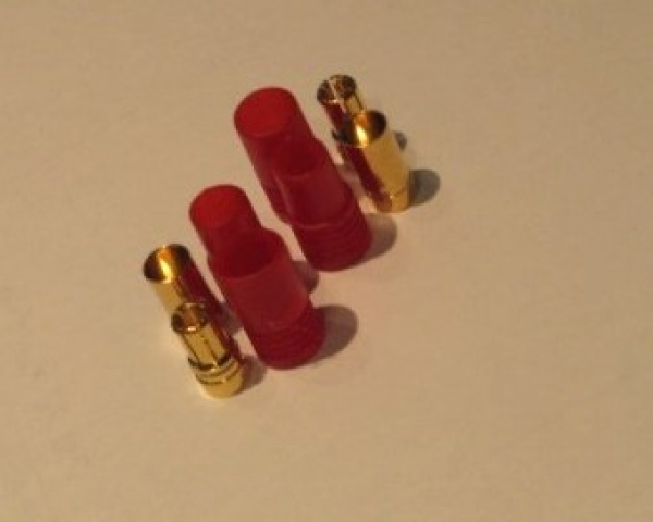 Goldstecker und Buchse 6mm inkl. Verpolungsschutz
