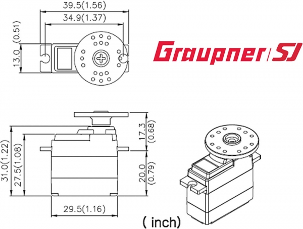 Graupner Servo DES 587 BB, MG 13mm