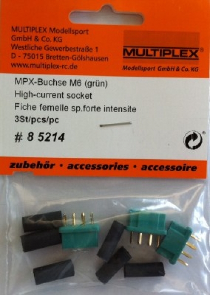 Multiplex MPX-Buchse M6 (grün) 3St.