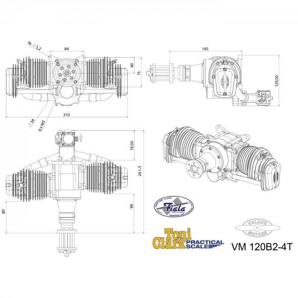 Valach Motors VM 120 B2-4T, 120 ccm