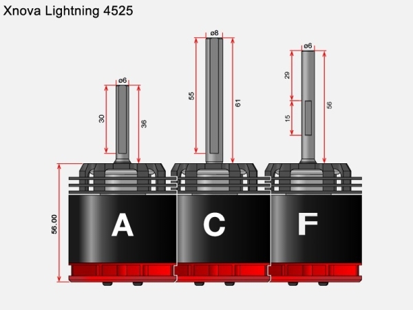 XNOVA Lightning BL Motor 4525-480 (Welle A - 36mm)